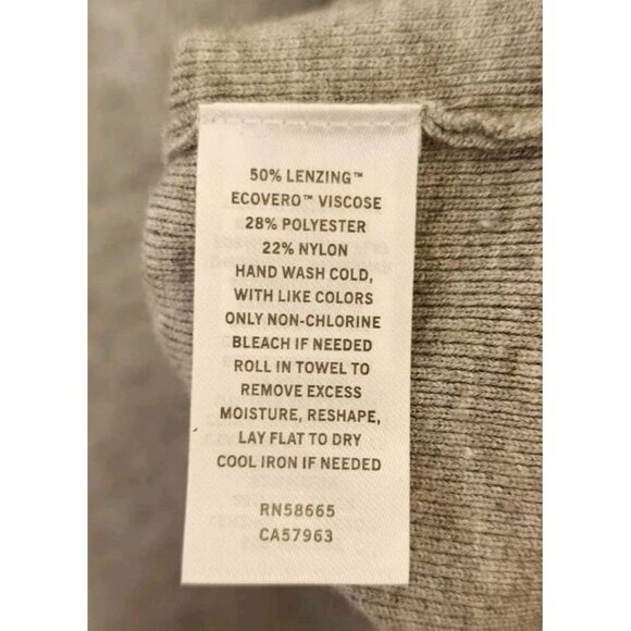 Halogen Sweater Womens XL Gray Mock Neck Ribbed Button Detail - Picture 5 of 5